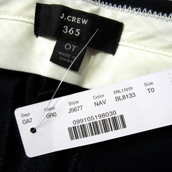 NWT J.Crew High Rise Peyton Crop in Navy Wide Leg Four-Season Stretch Pants 0T - Picture 3 of 4